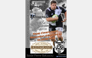 FEDERALE 2 : PAMIERS 1 Vs MAZAMET 1